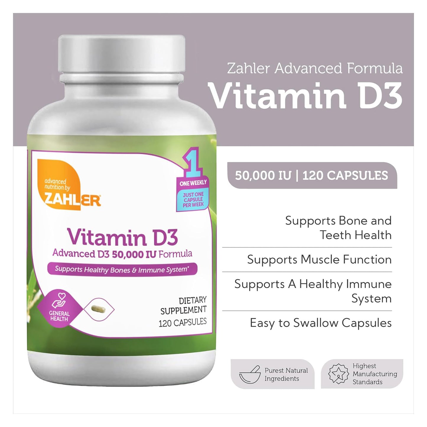 Vitamin D3 50,000 IU (120) Capsules