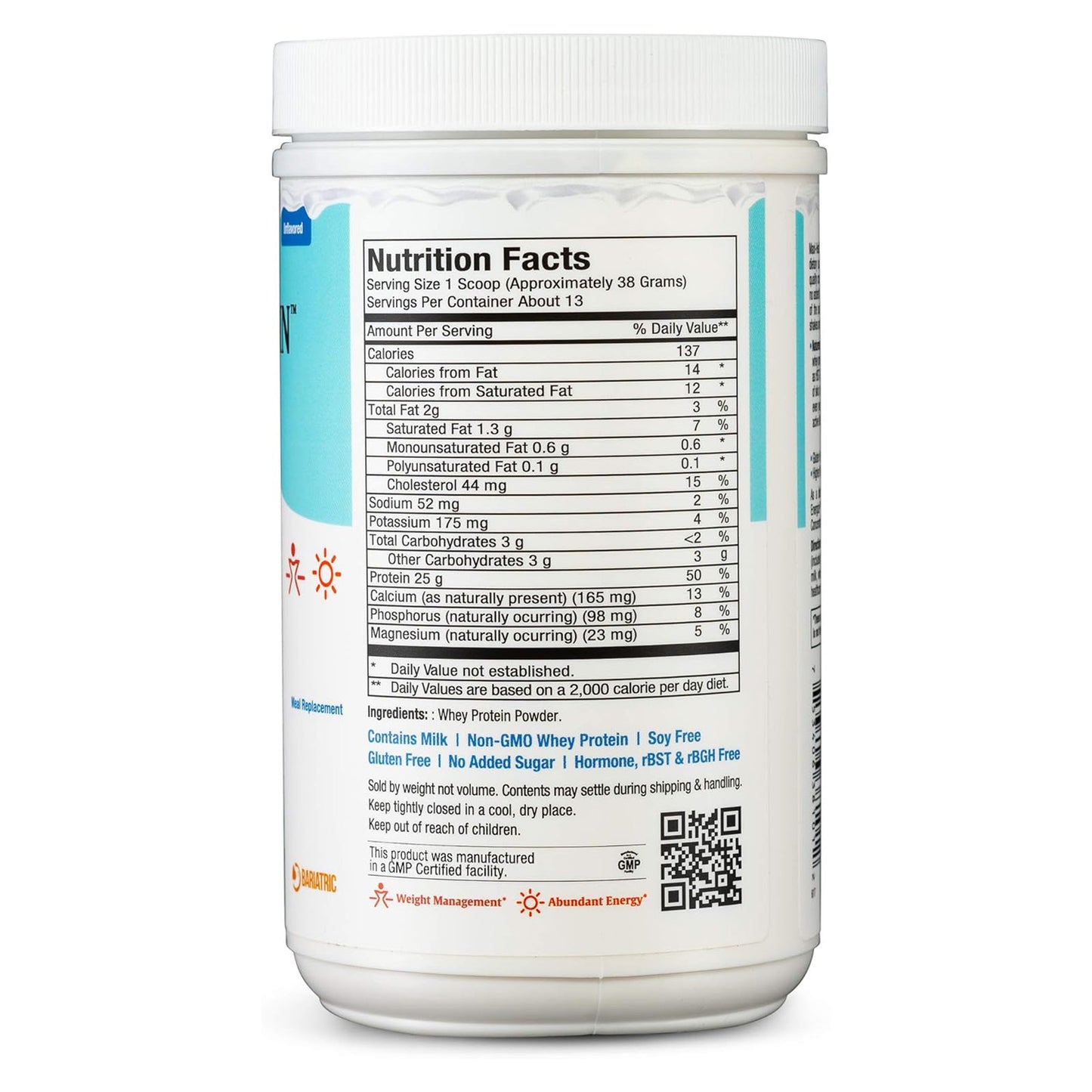 Whey Protein (Unflavored), 1.03 Lb