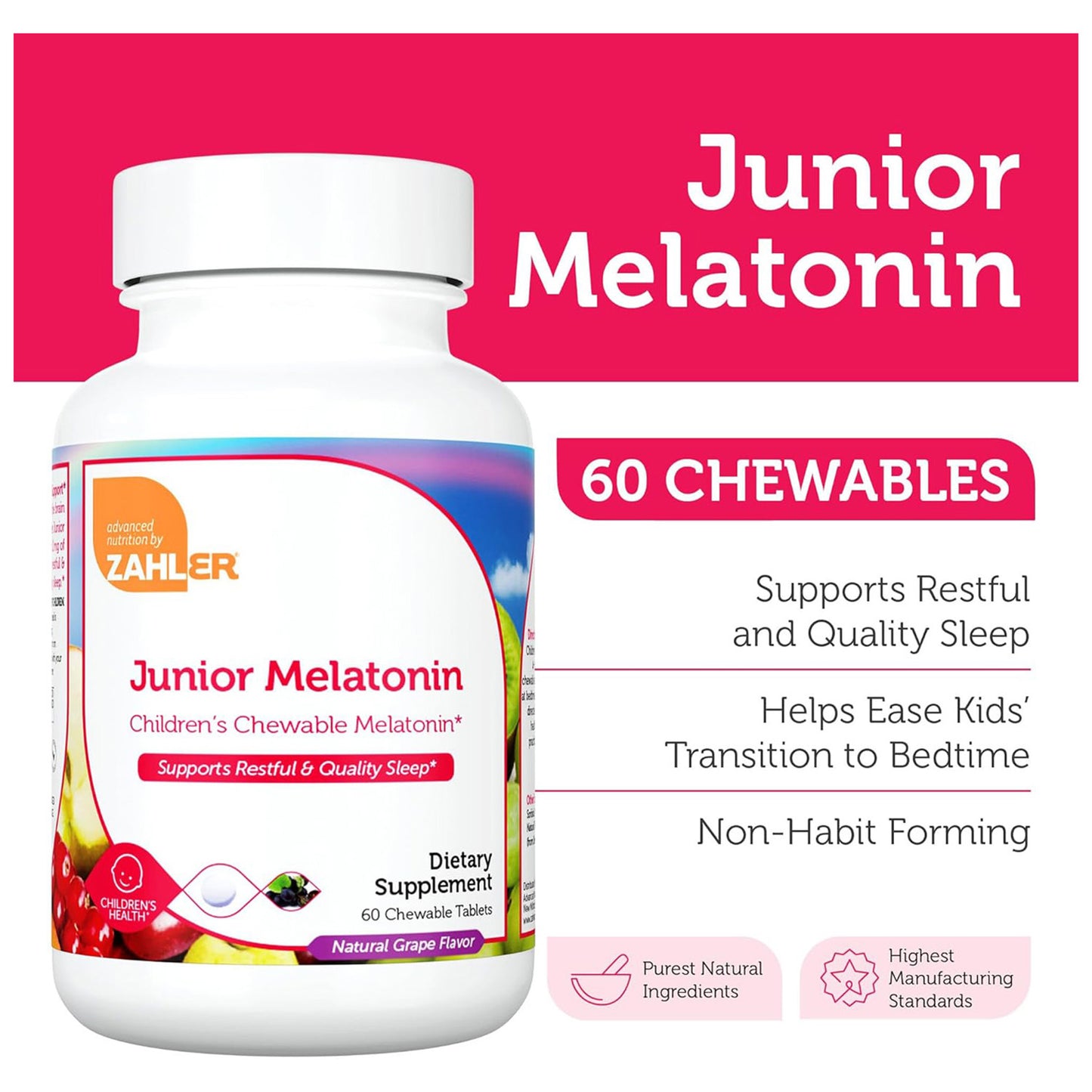 Junior Melatonin (60) Chewable Tablets