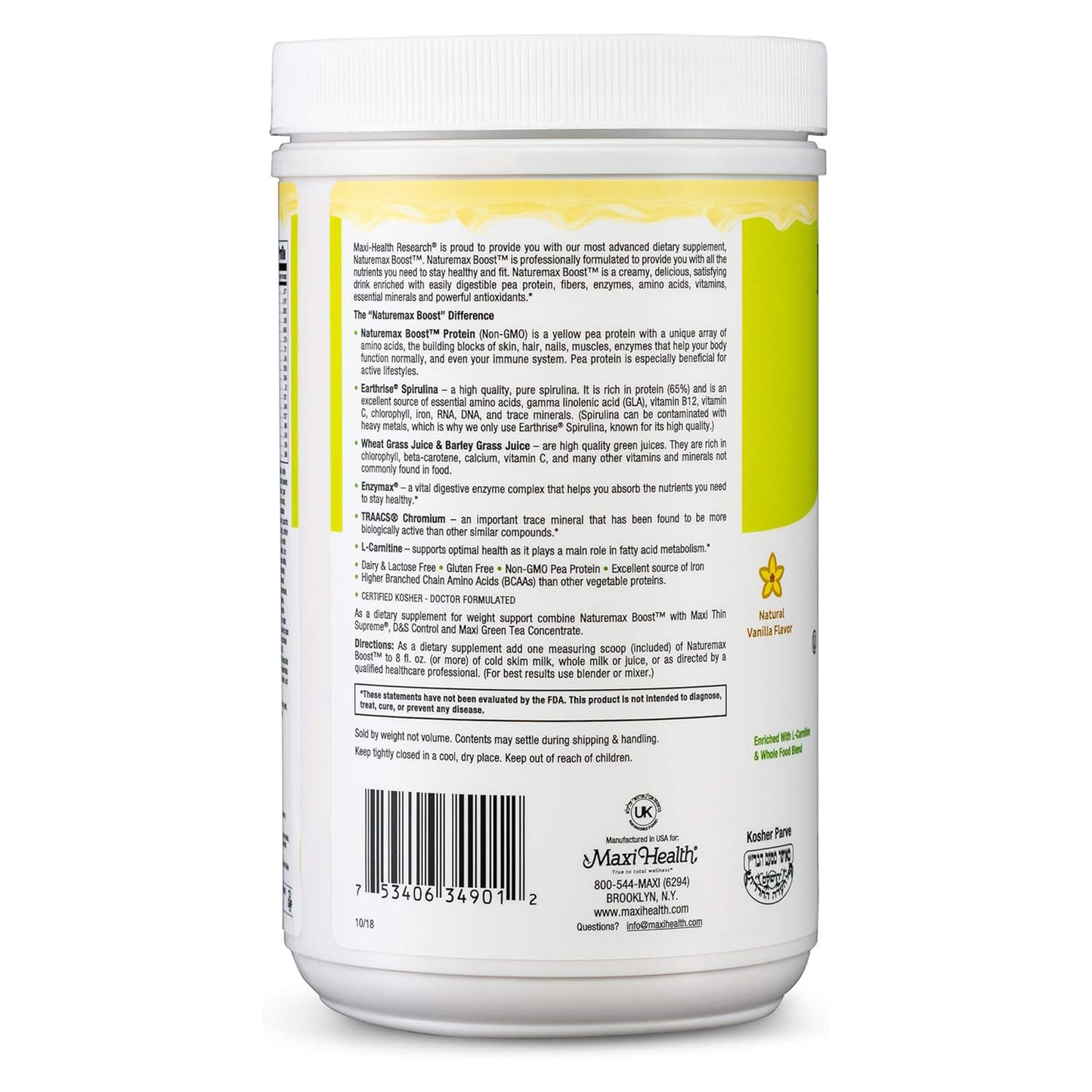 Naturemax Boost Vanilla (Pea), 1 Lb