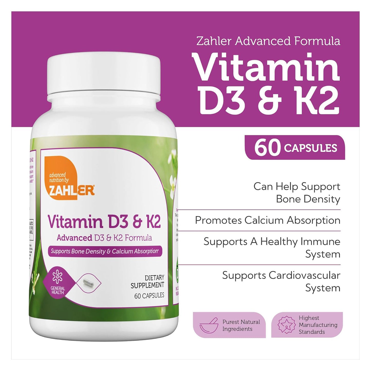 Vitamin D3 & K2 (60) Capsules