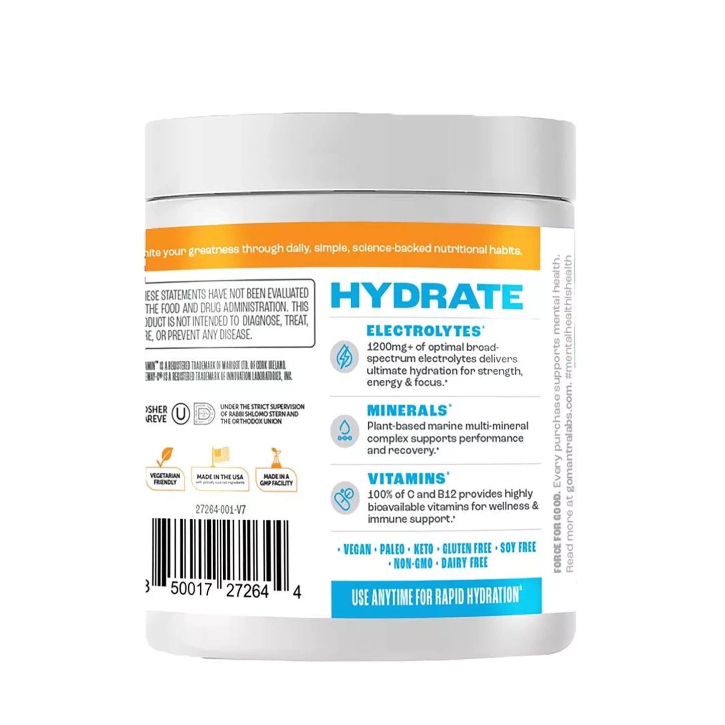 Hydrate Fruit Punch Tub (30) Serving Powder