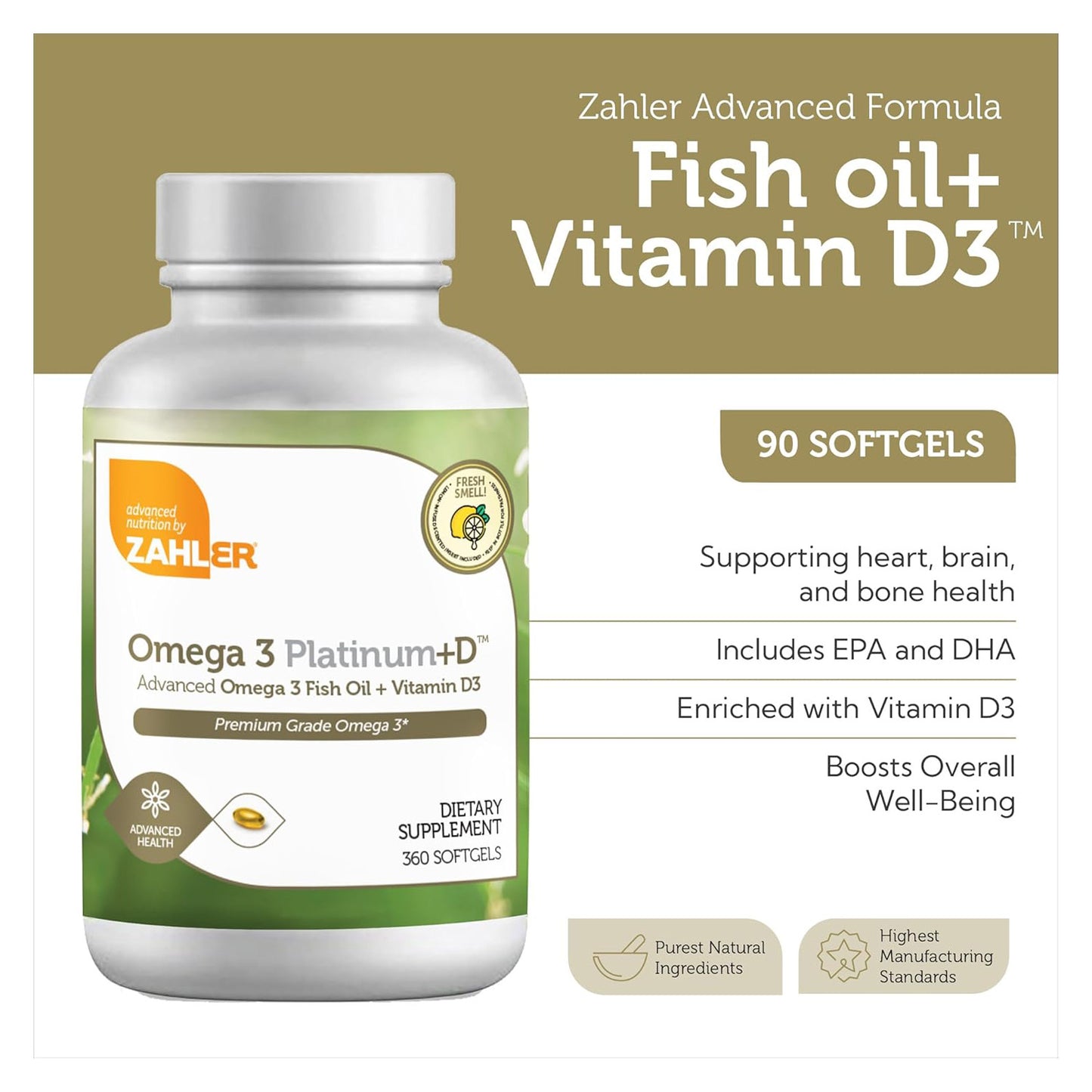 Omega 3 Platinum+D (360) Softgels