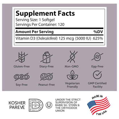 Vitamin D3 5000 IU (120) Softgels