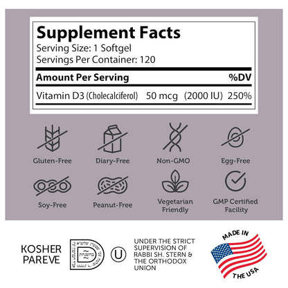 Vitamin D3 2000 IU (120) Softgels